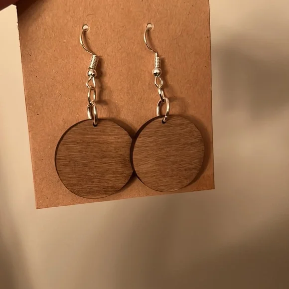 Handmade 12 GA USA Engraved Wooden Dangle Earrings Rustic Western Bullet Style - Picture 8 of 9